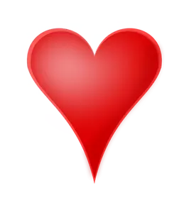 Disegno vettoriale di Valentine lucido rosso cuore